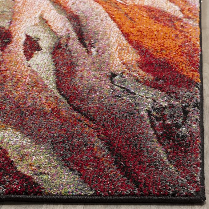 SAFAVIEH Glacier Collection 11' x 15' Red / Multi GLA126A Modern Abstract Non-Shedding Living Room Bedroom Dining Home Office Area Rug