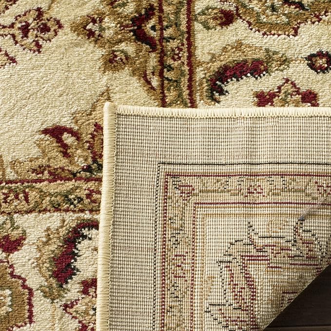 SAFAVIEH Lyndhurst Collection Area Rug - 8' Square, Ivory & Ivory, Traditional Oriental Design, Non-Shedding & Easy Care, Ideal for High Traffic Areas in Living Room, Bedroom (LNH216A)