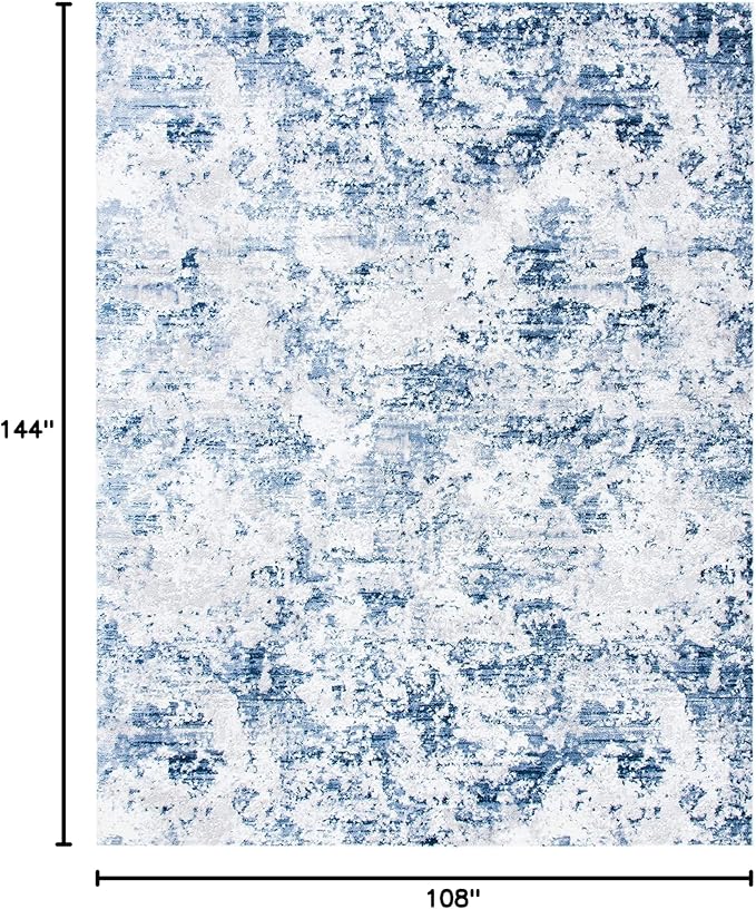SAFAVIEH Amelia Collection Area Rug - 9' x 12', Navy & Grey, Modern Abstract Design, Non-Shedding & Easy Care, Ideal for High Traffic Areas in Living Room, Bedroom (ALA705N)