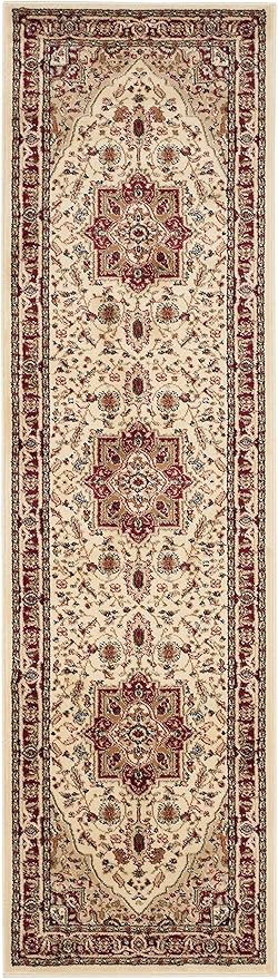 SAFAVIEH Lyndhurst Collection Runner Rug - 2'3" x 8', Ivory & Red, Traditional Oriental Design, Non-Shedding & Easy Care, Ideal for High Traffic Areas in Living Room, Bedroom (LNH330A)