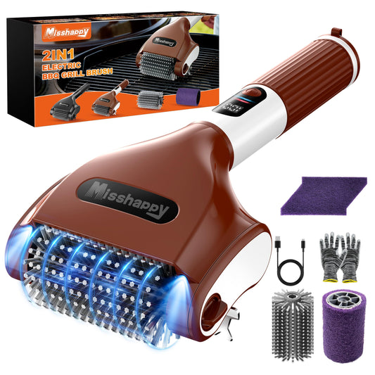 Misshappy Electric Grill Brush - Cordless Rotating BBQ Grill - Image 1