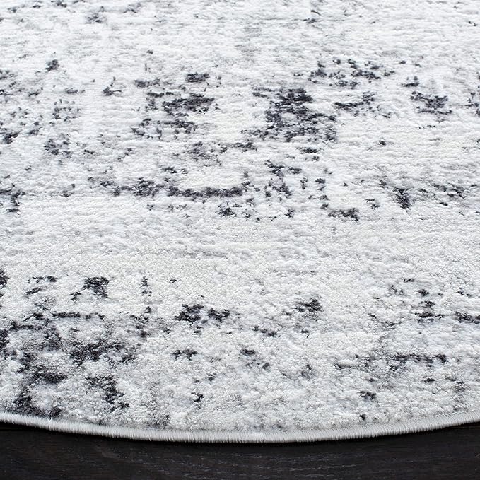 SAFAVIEH Amelia Collection 11' Round Ivory/Grey ALA700C Modern Abstract Non-Shedding Dining Room Entryway Foyer Living Room Bedroom Area Rug