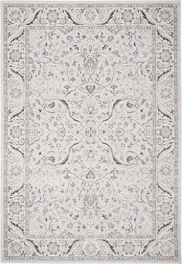 SAFAVIEH Isabella Collection Accent Rug - 4' x 6', Light Grey & Cream, Oriental Design, Non-Shedding & Easy Care, Ideal for High Traffic Areas in Entryway, Living Room, Bedroom (ISA912F)
