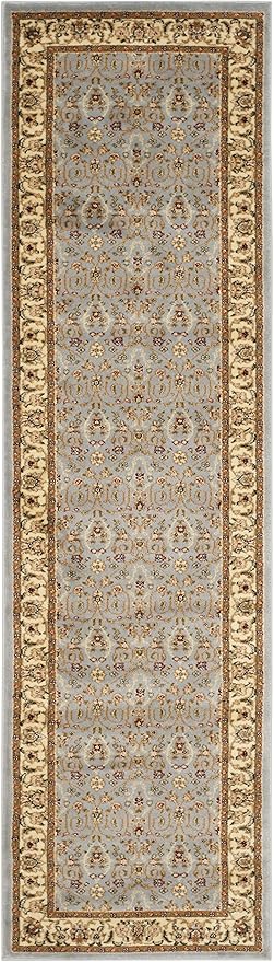 SAFAVIEH Lyndhurst Collection Runner Rug - 2'3" x 12', Light Blue & Ivory, Traditional Oriental Design, Non-Shedding & Easy Care, Ideal for High Traffic Areas in Living Room, Bedroom (LNH312B)