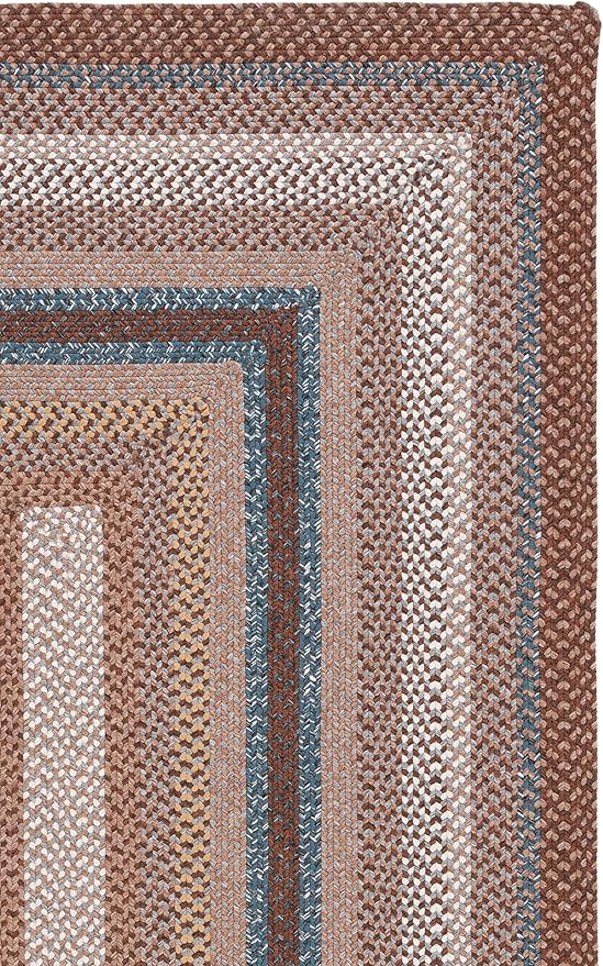 SAFAVIEH Washable Rug Outdoor Braided Collection - 11' x 15', Brown & Multi, Handmade & Reversible, Non-Shedding & Easy to Clean, Ideal for Patio, Backyard, Deck, Mudroom (BRD313A)