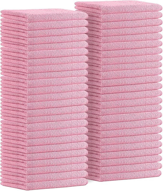 Avalon Towels Microfiber Cleaning Cloths (Value Pack of 48) - Size 16 x 16 Inches, Highly Absorbent Cleaning Rags, Lint Free, Reusable and Washable, Microfiber Towels for Cars