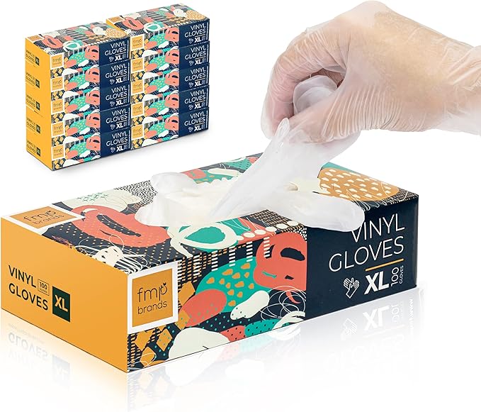 Fit Meal Prep 1000 Pack Disposable Latex Free Extra Large Vinyl Food Prep Gloves - Powder Free, Ideal for Kitchen, Bathroom, Household, Gardening