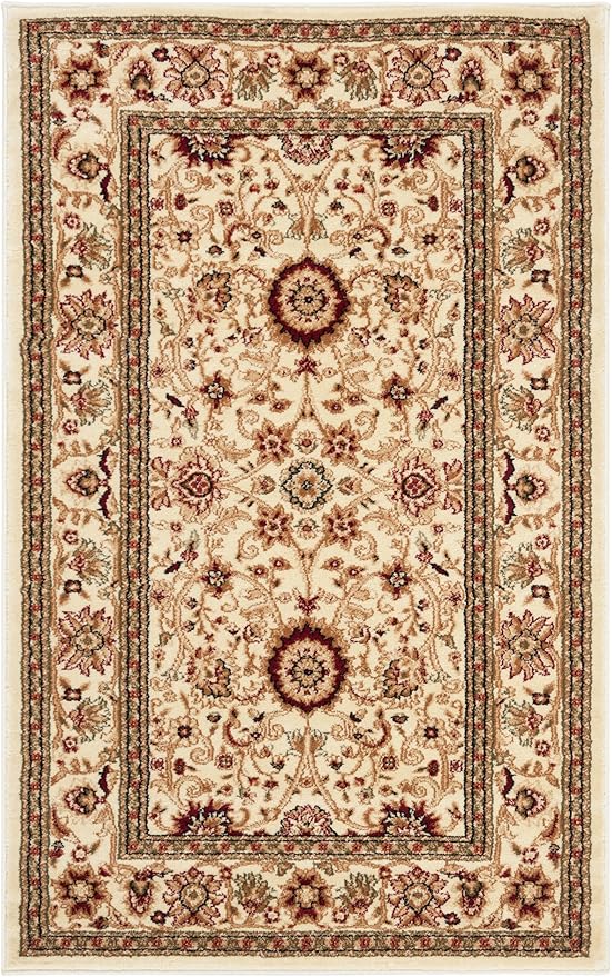 SAFAVIEH Lyndhurst Collection Accent Rug - 3'3" x 5'3", Ivory & Ivory, Traditional Oriental Design, Non-Shedding & Easy Care, Ideal for High Traffic Areas in Entryway, Living Room, Bedroom (LNH212L)
