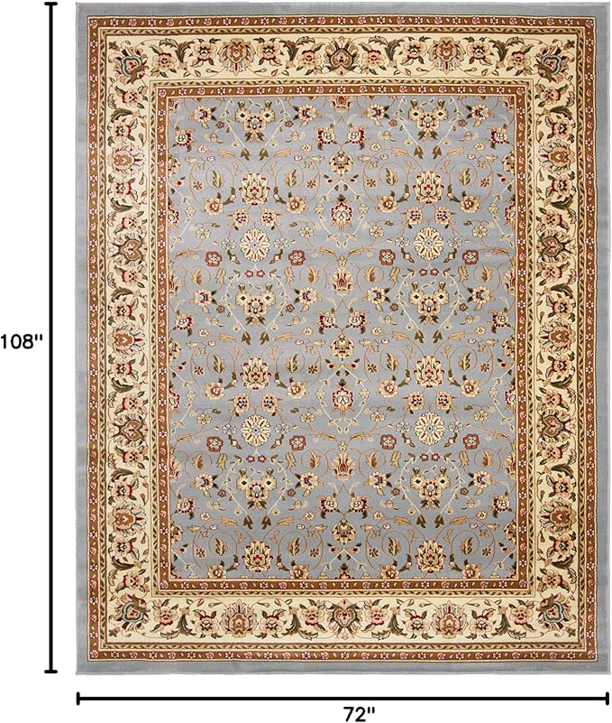 SAFAVIEH Lyndhurst Collection Area Rug - 6' x 9', Light Blue & Ivory, Traditional Oriental Design, Non-Shedding & Easy Care, Ideal for High Traffic Areas in Living Room, Bedroom (LNH312B)