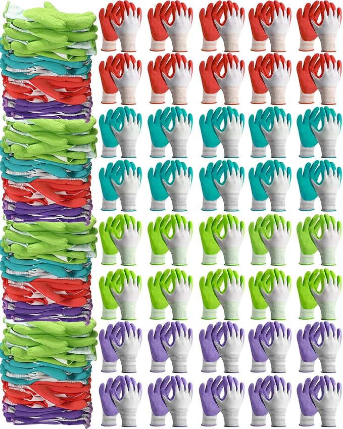 Irenare 40 Pairs Gardening Gloves Bulk for Women Ladies Breathable Rubber Coated Garden Glove for Yard Outdoor Work with Grip