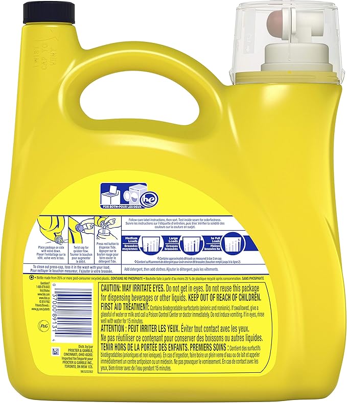 Tide Simply Clean & Fresh Liquid Laundry Detergent, Refreshing Breeze, 138 fl oz (4.08 L)