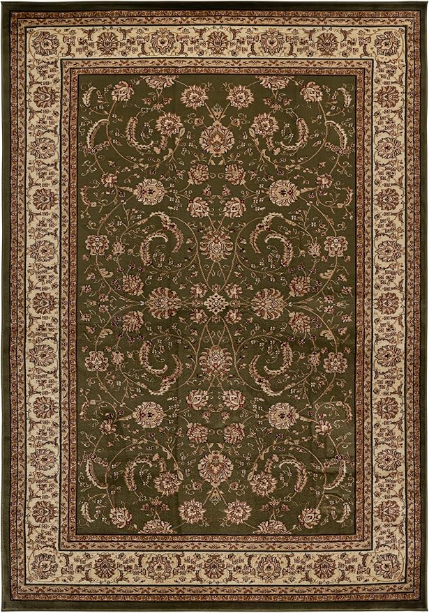 SAFAVIEH Lyndhurst Collection Area Rug - 9' x 12', Sage & Ivory, Traditional Oriental Design, Non-Shedding & Easy Care, Ideal for High Traffic Areas in Living Room, Bedroom (LNH219B)