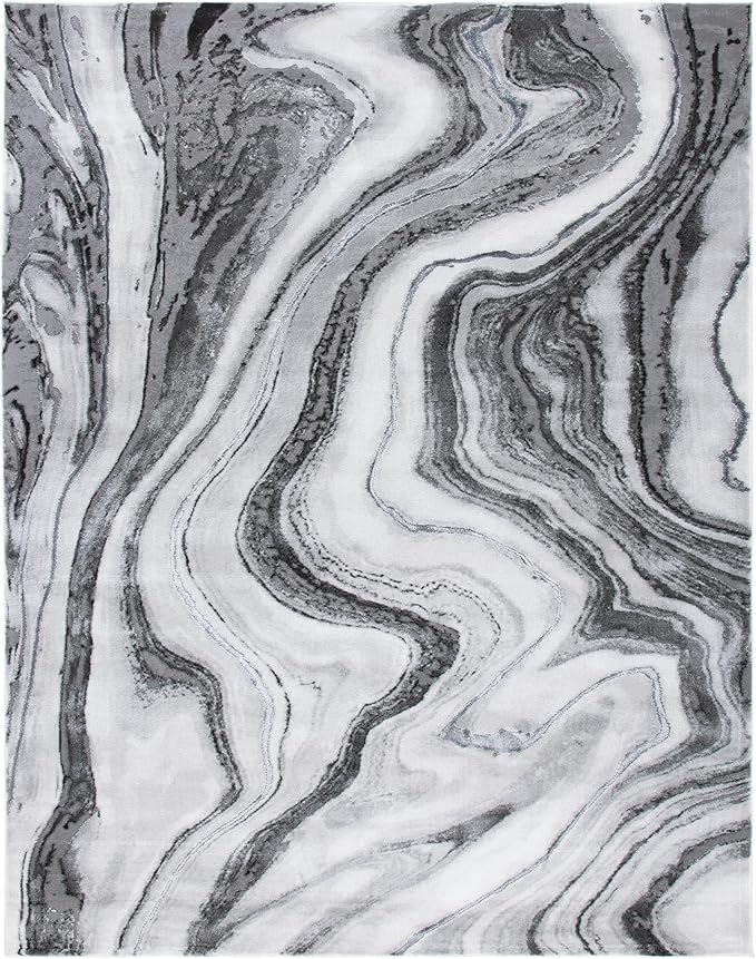SAFAVIEH Craft Collection X-Large Area Rug - 12' x 15', Grey & Silver, Modern Abstract Design, Non-Shedding & Easy Care, Ideal for High Traffic Areas in Living Room, Bedroom (CFT819G)