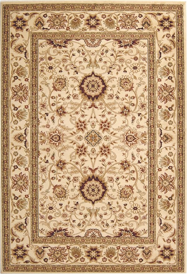 SAFAVIEH Lyndhurst Collection Accent Rug - 4' x 6', Ivory & Ivory, Traditional Oriental Design, Non-Shedding & Easy Care, Ideal for High Traffic Areas in Entryway, Living Room, Bedroom (LNH212L)