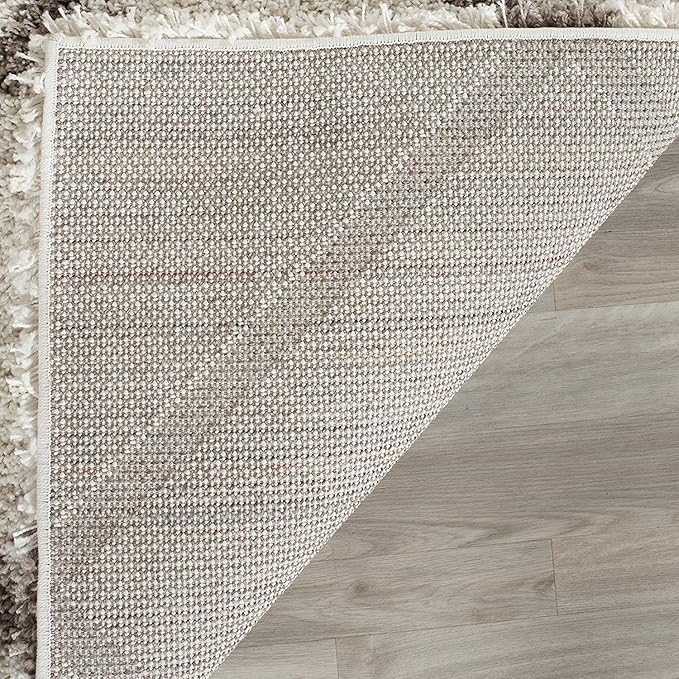 SAFAVIEH Hudson Shag Collection Runner Rug - 2'3" x 10', Ivory & Beige, Modern Trellis Design, Non-Shedding & Easy Care, 2-inch Thick Ideal for High Traffic Areas in Living Room, Bedroom (SGH281D)