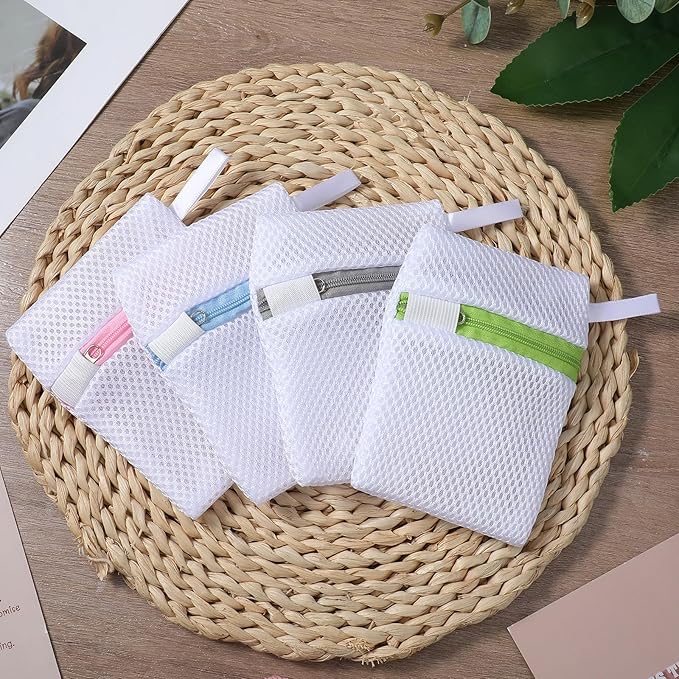4 Pcs Laundry Pod Anti-Sticking Bag, Polyester Scent Beads Wash Bag, Small Mesh Laundry Bags for Most Washing Machine(5.1 x 3.9 Inch)
