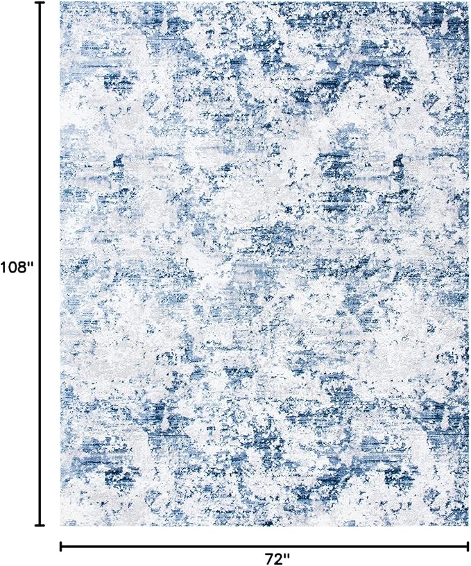 SAFAVIEH Amelia Collection Area Rug - 6' x 9', Navy & Grey, Modern Abstract Design, Non-Shedding & Easy Care, Ideal for High Traffic Areas in Living Room, Bedroom (ALA705N)