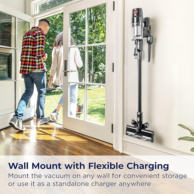 Bissell CleanView XR 200W Lightweight Cordless Vacuum w/Removable Battery, 35-min runtime, Tangle-Free Brush Roll, LED Lights, XL Tank, Dusting & Crevice Tool, Wall Mount, 3789U