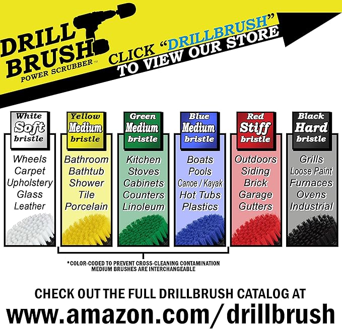 Toilet Bowl Cleaner Bathroom Hand Brush Set - Bathroom Cleaning Brush - Shower Scrub Brushes for Cleaning - Bathtub Cleaning Brush - Grout and Tile Cleaning Brush - Power Bathroom Scrubber - Tub Brush
