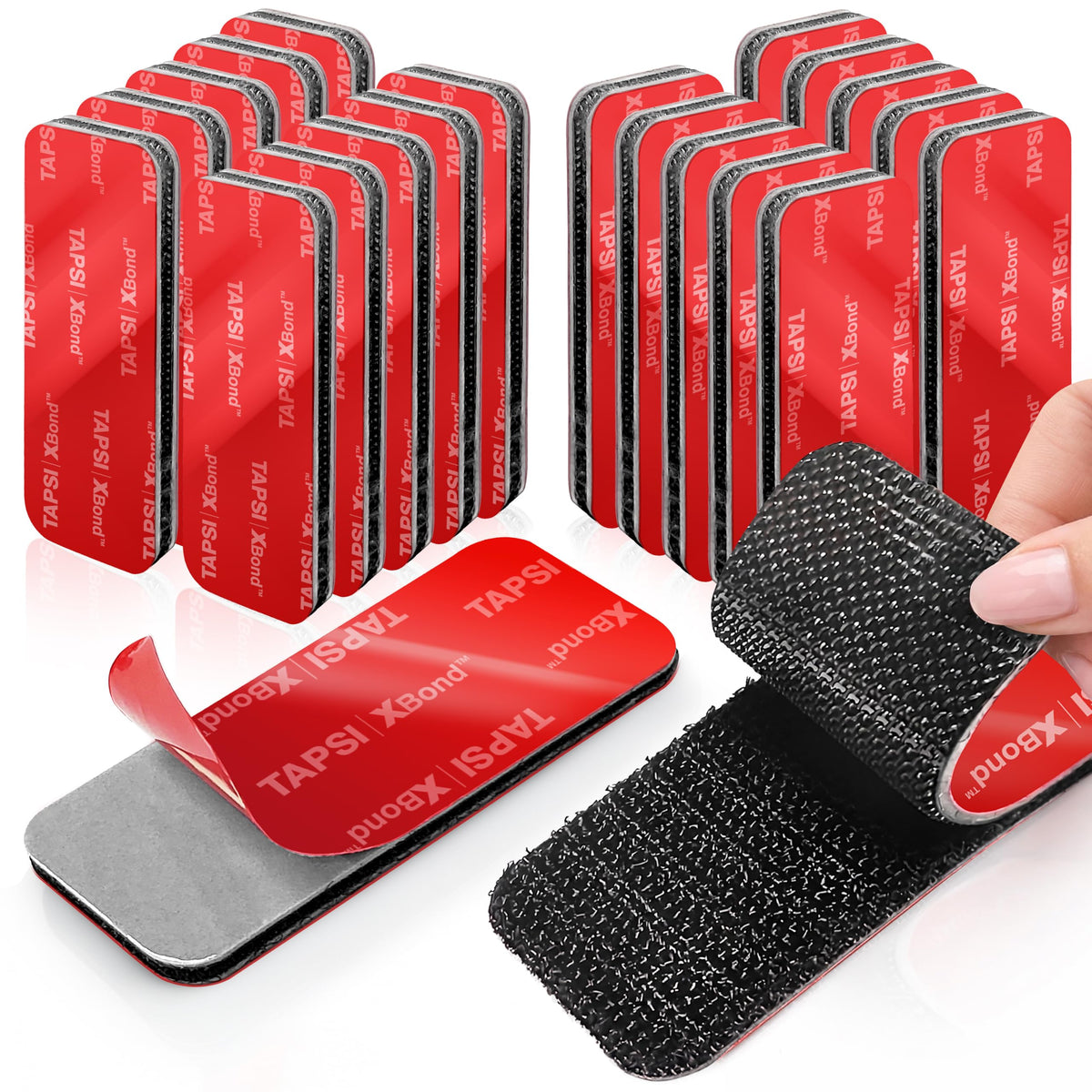 20 Sets Heavy Duty Hook and Loop Strips with Adhesive | Home Repair - Image 1