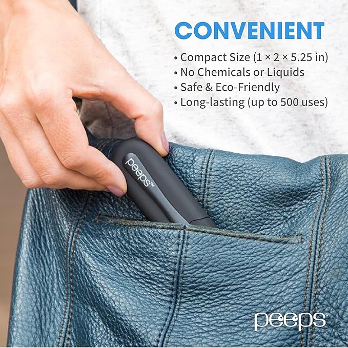 CarbonKlean Peeps Eyeglass Lens Cleaner - Efficient and Durable Carbon Microfiber Technology - Exclusively Used by NASA - 500 Uses (Injected Red)