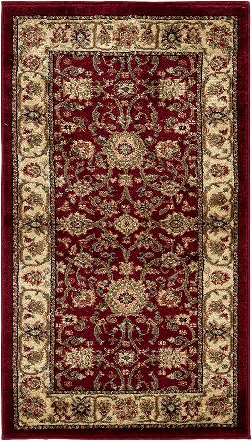 SAFAVIEH Lyndhurst Collection Accent Rug - 2'3" x 4', Red & Ivory, Traditional Oriental Design, Non-Shedding & Easy Care, Ideal for High Traffic Areas in Entryway, Living Room, Bedroom (LNH212F)
