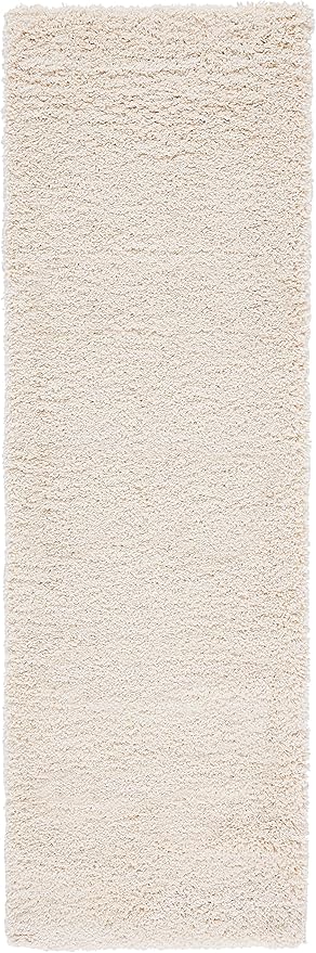 SAFAVIEH Santa Monica Shag Collection 2'3" x 11' Ivory SGN725 Solid Non-Shedding Living Room Bedroom Dining Room Entryway Plush 2-inch Thick Runner Rug