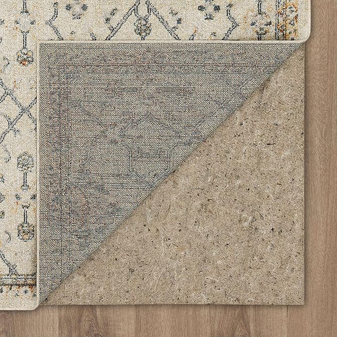 Mohawk Home Garrett Floral Ornamental Cream 2' x 10' Area Rug Perfect for Living Room, Dining Room, Office