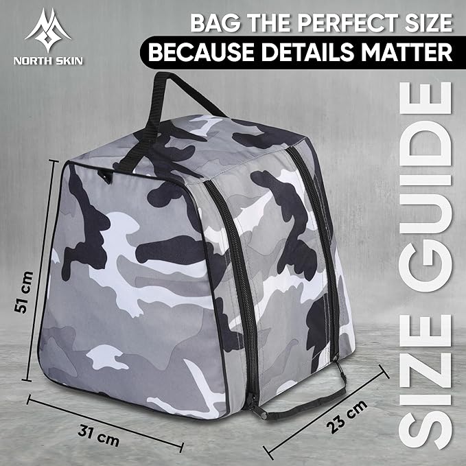 Shoe Bag Waterproof Sports Golf Boot Bag | Odor-Resistant Gym Kit Organiser Storage | Hiking Travel Dust-Proof Storage Bag for Wellington, Cowboy, Football, Rugby, Cricket Shoe (Gray Camo)