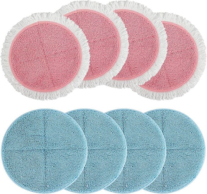 BeiLan Spin Cordless Electric Mop Pads - 8 Pack Steam Electric Mop Refills Fit for Vmai/Eous/Idoo/Alfabot/Devoac - 7.28inch Spin Replacement Mop Pads for Floor Cleaning