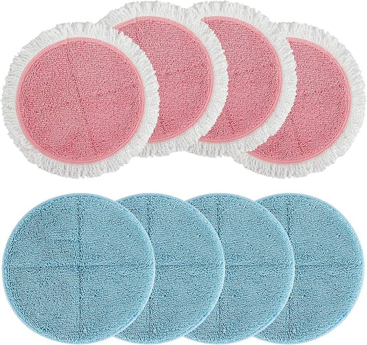 BeiLan Spin Cordless Electric Mop Pads - 8 Pack Steam Electric Mop Refills Fit for Vmai/Eous/Idoo/Alfabot/Devoac - 7.28inch Spin Replacement Mop Pads for Floor Cleaning