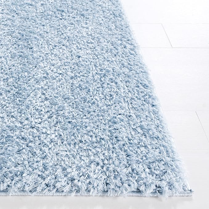 SAFAVIEH Lindsay Shag Collection Area Rug - 9' x 12', Aqua, Contemporary Design, Ideal for High Traffic Areas in Living Room, Bedroom & Dining Room (LNS560J-9)