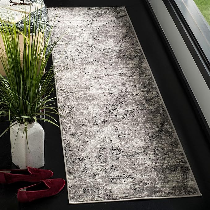 SAFAVIEH Skyler Collection 2' x 4' Pink / Ivory SKY186N Modern Abstract Non-Shedding Living Room Bedroom Accent Rug