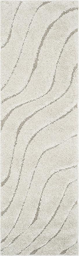 SAFAVIEH Florida Shag Collection Runner Rug - 2'3" x 11', Cream & Beige, Non-Shedding & Easy Care, 1.2-inch Thick Ideal for High Traffic Areas in Living Room, Bedroom (SG472-1113)