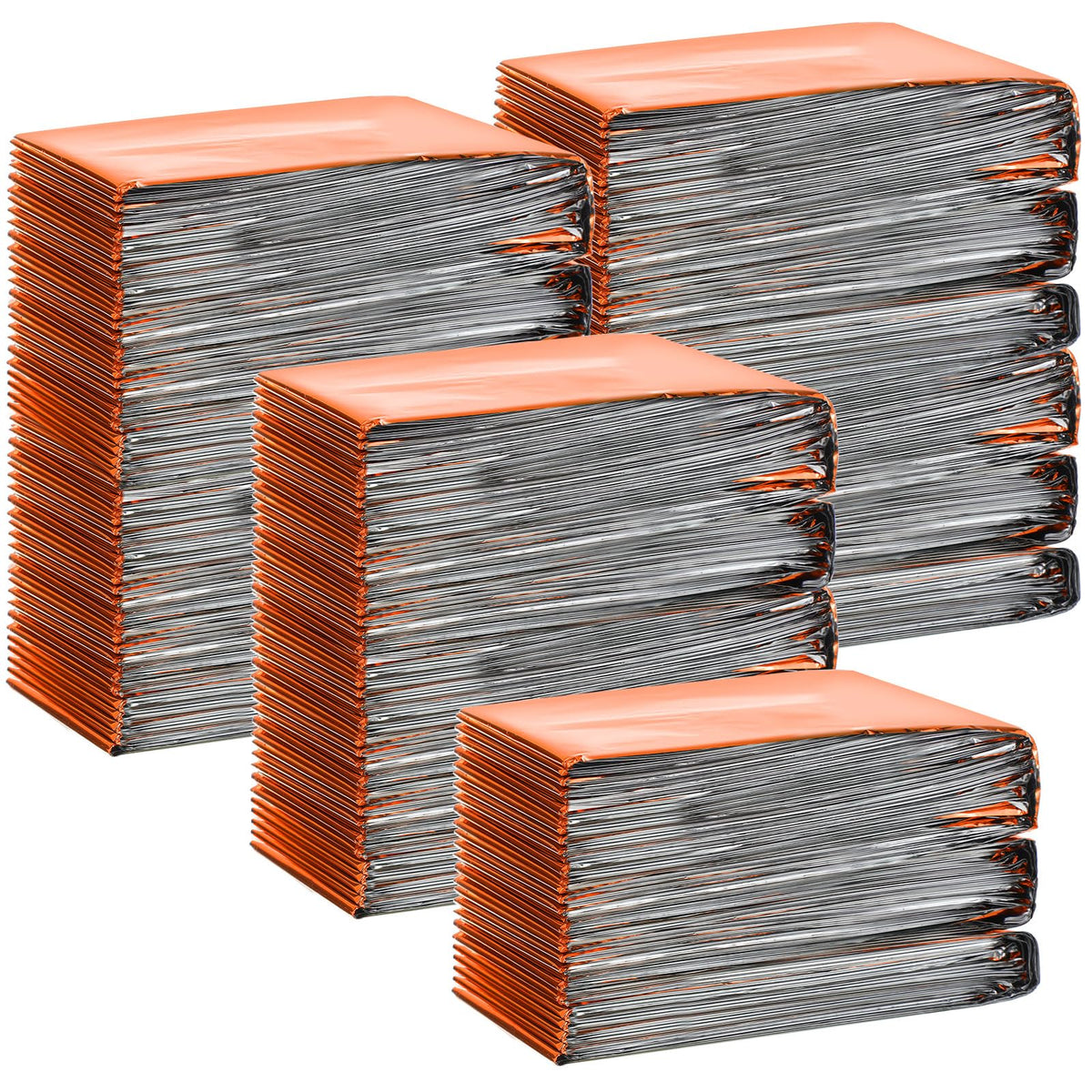20 Pcs Emergency Blankets Bulk Space Survival Blanket, Orange - Image 1