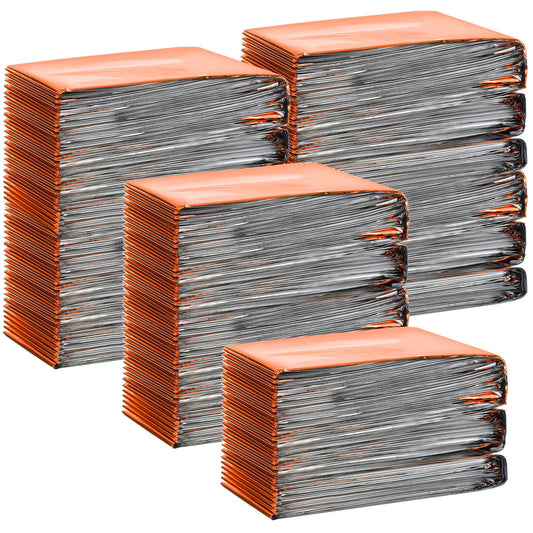 20 Pcs Emergency Blankets Bulk Space Survival Blanket, Orange - Image 1