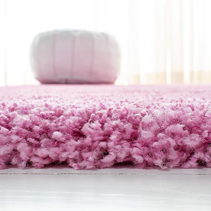 SAFAVIEH Santa Monica Shag Collection 2'3" x 11' Pink SGN725 Solid Non-Shedding Living Room Bedroom Dining Room Entryway Plush 2-inch Thick Runner Rug
