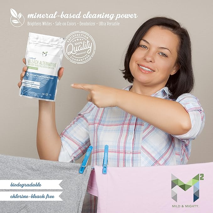 Bleach Alternative Stain remover Laundry Booster to Brighten Whites, Chlorine Free, Natural Mineral Based Powder 2.5 Pounds