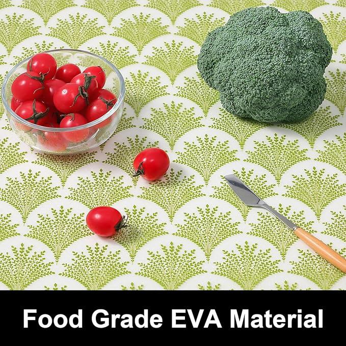 Cooyes Shelf Liners for Kitchen Cabinets, Refrigerator Liners Waterproof & Oil-Proof Kitchen Cupboard Liner Drawer Mats EVA Material Non Adhesive Fridge Liner for Shelves（17.5" W x 197" L）