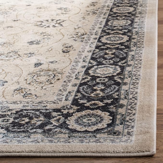 SAFAVIEH Lyndhurst Collection Area Rug - 2'3" x 4', Light Beige & Anthracite, Non-Shedding & Easy to Clean, Ideal for Front Door, Kitchen, Foyer, Entryway, Accent Space (LNH340K)