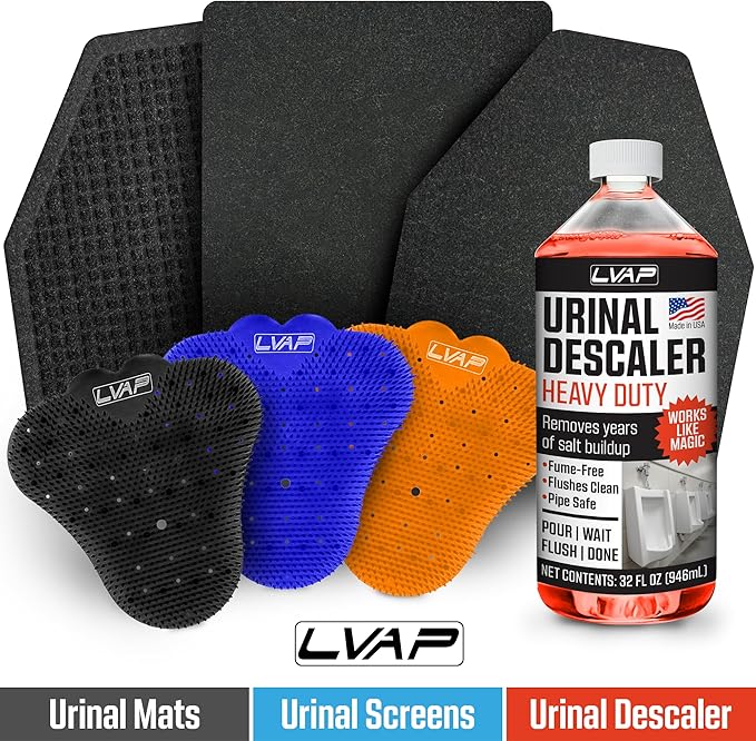 LVAP Heavy Duty Urinal Salt Remover – Made in USA – Commercial Grade Urinal Drain Cleaner & Odor Eliminator. Removes Salt, Calcium, Rust and Scale Build Up. Safe for Plumbing – 32 fl oz