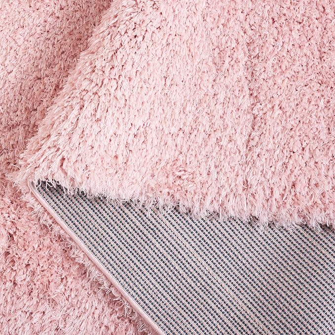 SAFAVIEH Lindsay Shag Collection Area Rug - 4' x 6', Pink, Contemporary Design, Ideal for High Traffic Areas in Living Room, Bedroom & Dining Room (LNS560U-4)