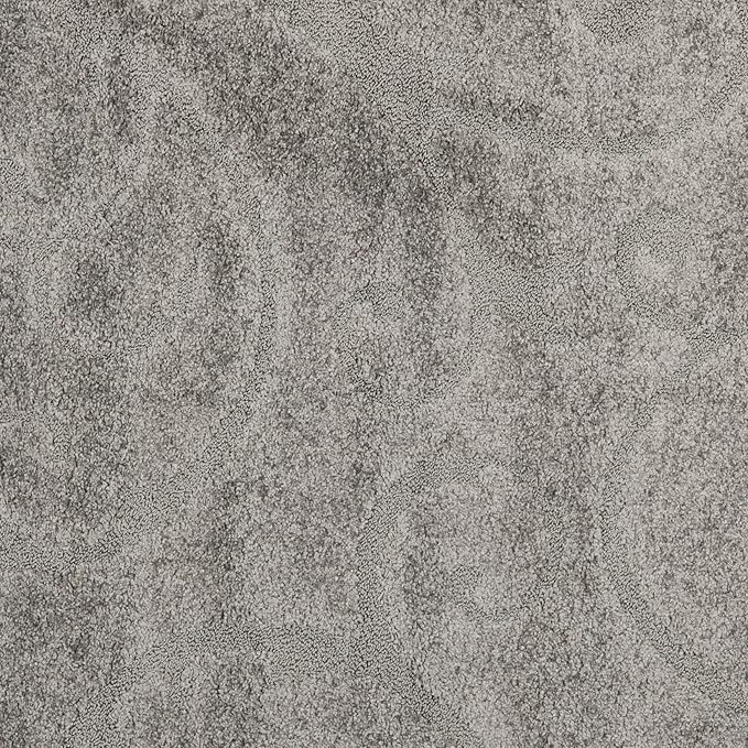 SAFAVIEH Florida Shag Collection Area Rug - 5' Square, Grey, Scroll Design, Non-Shedding & Easy to Clean, High-Low Plush Pile, Ideal for Living Room, Bedroom, Dining Space (SG455-8013)