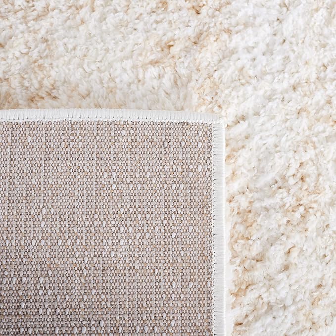 SAFAVIEH Berber Shag Collection Runner Rug - 2' x 6', Ivory & Beige, Modern Design, Non-Shedding & Easy Care, 1.2-inch Thick, Ideal for The Living Room, Bedroom, Dining Room (BER563A-26)