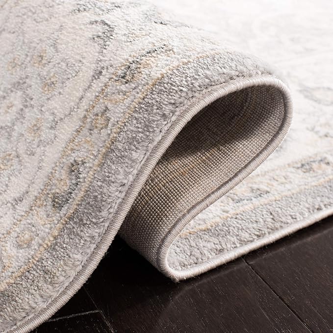 SAFAVIEH Isabella Collection Runner Rug - 2'2" x 11', Grey & Dark Grey, Oriental Design, Non-Shedding & Easy Care, Ideal for High Traffic Areas in Living Room, Bedroom (ISA912H)