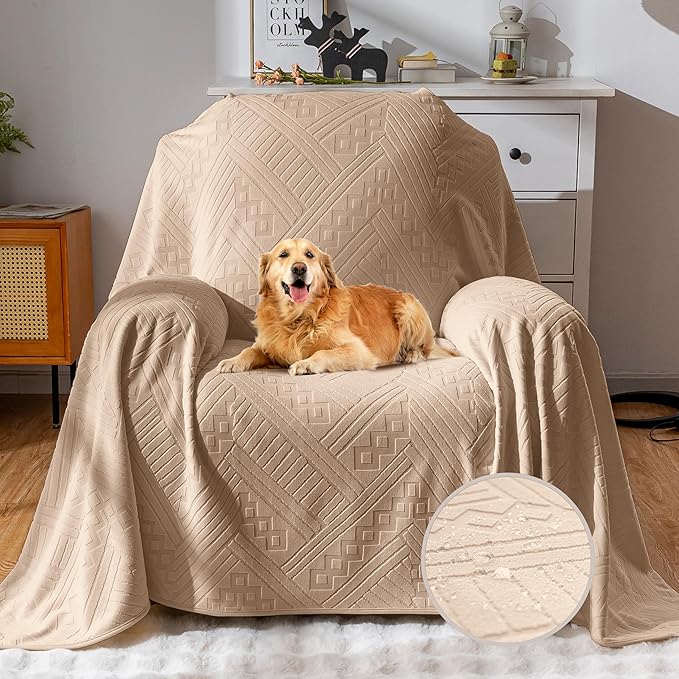 Waterproof Recliner Chair Cover, Anti-Slip Reclining Chair Covers, Pet-Friendly, Washable, Durable and Breathable Couch Covers – Reversible Design for Sofa Protection(71x71in/Khaki)