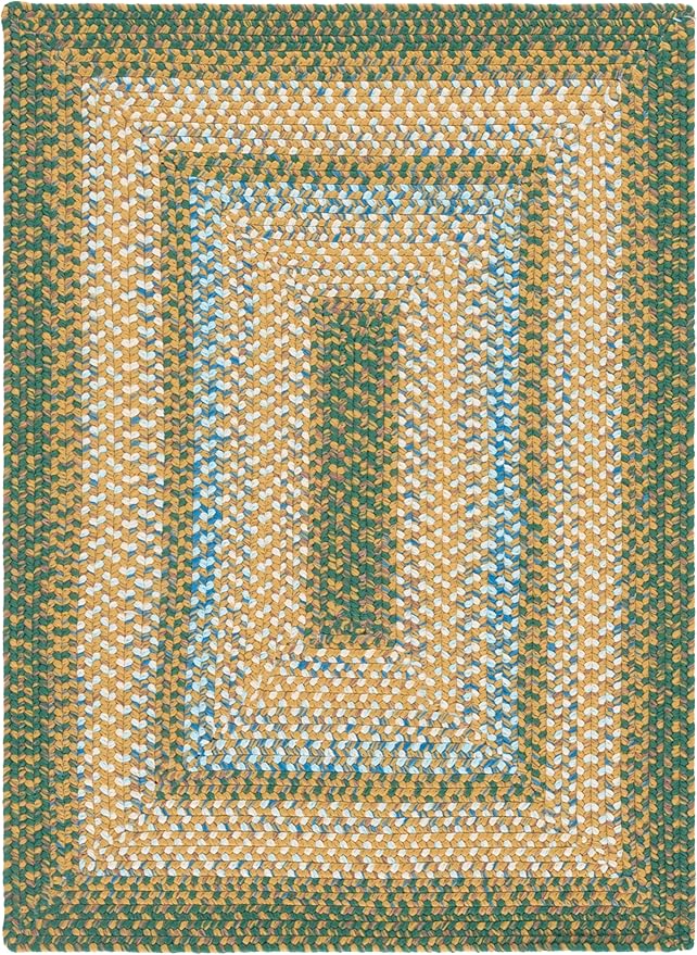 SAFAVIEH Washable Rug Outdoor Braided Collection - 3' x 5', Brown & Dark Green, Handmade & Reversible, Non-Shedding & Easy to Clean, Ideal for Patio, Backyard, Mudroom (BRD303Y)