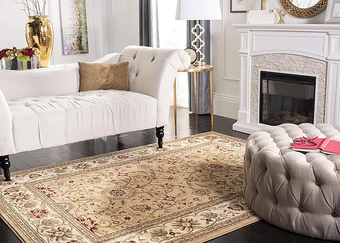 SAFAVIEH Lyndhurst Collection X-Large Area Rug - 11' x 15', Beige & Ivory, Traditional Oriental Design, Non-Shedding & Easy Care, Ideal for High Traffic Areas in Living Room, Bedroom (LNH212D)
