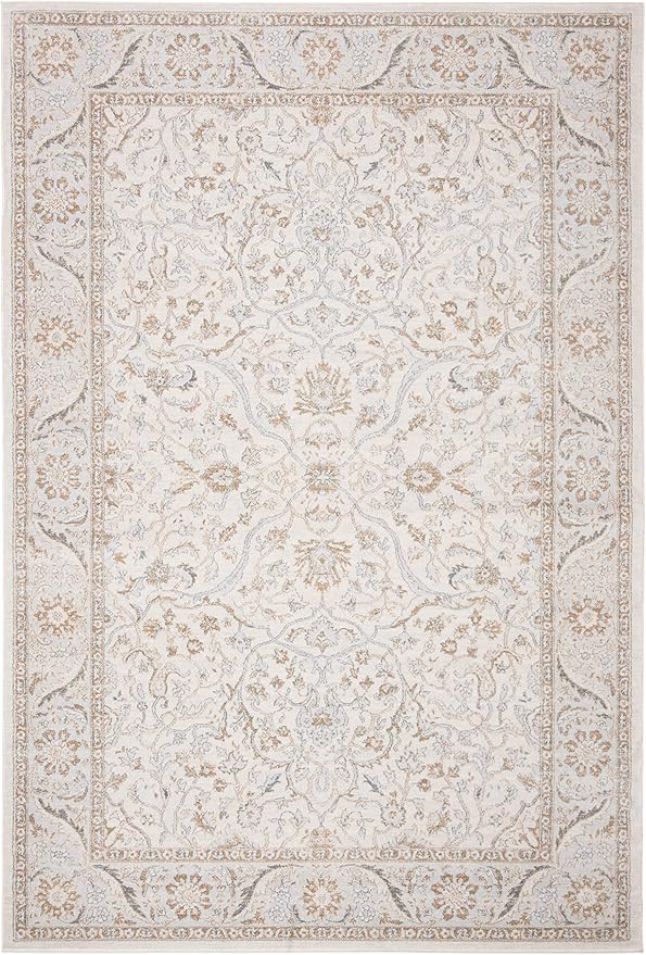 SAFAVIEH Isabella Collection Area Rug - 6' x 9', Cream & Beige, Oriental Design, Non-Shedding & Easy Care, Ideal for High Traffic Areas in Living Room, Bedroom (ISA912A)