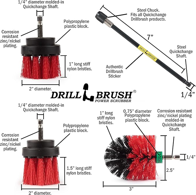 Outdoor Stiff Bristle Brush - Bird Bath Cleaning Brushes - Garden Statues Cleaning Tools - Outdoor Water Fountain Brush - Headstone Restoration Brush Kit - Granite Cleaner - Concrete Stain Remover